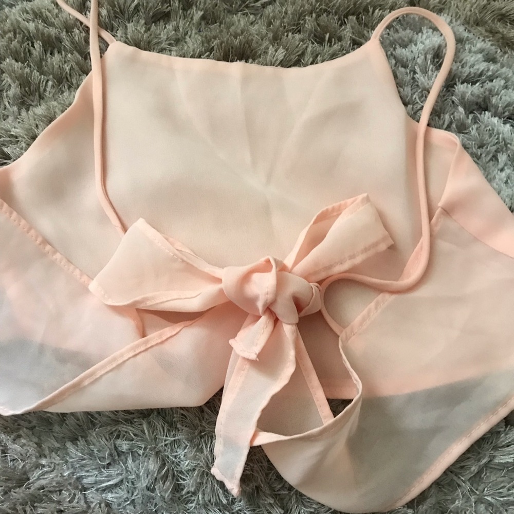 Brandy Melville peach silk top